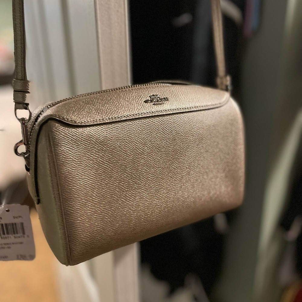 NWT Coach pewter/rose gold crossbody. Just stunning and PERFECT